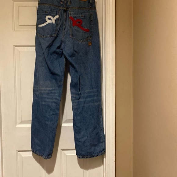 Y2K Rocawear Baggy Wide Leg Embroidered Design Pocket Jeans Men’s Size 32 - Picture 7 of 11